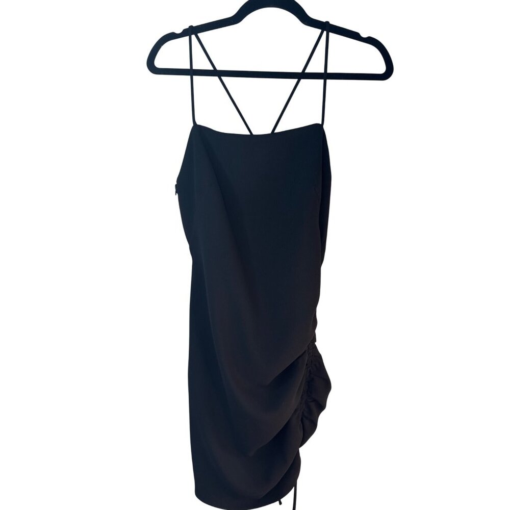 2/$30 ZARA Black Small Sleeveless Ruched Mini Dress NWT - Picture 2 of 16